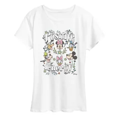 ディズニー レディース トップス Tシャツ グラフィック Womens Disneys Mickey Mouse Friends Positivenergy Graphic Tee White ホワイト