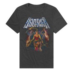 애니메이션 캐릭터 맨즈 탑스 T셔츠 그래픽 Licensed Character Mens Justice League Of America Wonder Woman Galaxy Graphic Tee Charcoal 차콜