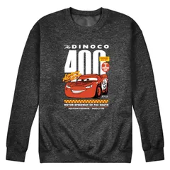 ディズニー ピクサー メンズ トップス Tシャツ スウェット フリース Mens Disney Pixars Cars Dinoco 400 Lightning McQueen Fleece Sweatshirt Heather Charcoal チャコール