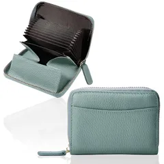 【新品】 [NEESE]【ミニ財布の弱点、完全克服】お札が折れない ミニ財布 本革 二つ折り財布 コンパクトレディース メンズ 全8色 じゃばら 小さい財布 小銭入れ カードケース 一粒万倍日 ギフト(新仕様・外ポケット付き, アイスブルー)