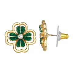 ネーピア レディース アクセサリー ピアス・イヤリング Napier Gold Tone Shamrock Stud Earrings Green グリーン