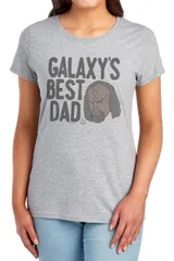 アニメキャラクター レディース トップス Tシャツ グラフィック Licensed Character Juniors Star Trek Galaxys Best Dad Graphic Tee Heather Grey グレー