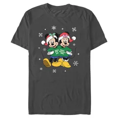 ディズニー メンズ トップス Tシャツ グラフィック Mens Disneys Mickey Minnie Nice Naughty Graphic Tee Charcoal チャコール
