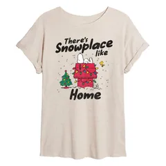 アニメキャラクター レディース トップス Tシャツ レース Licensed Character Juniors Peanuts Theresnowplace Like Home Oversized Tee Birch