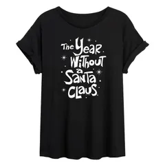 アニメキャラクター レディース トップス Tシャツ Licensed Character Juniors The Year Without A Santa Claus Oversized Tee Black ブラック