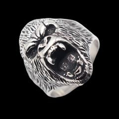 【A025】リング　メンズ　レディース　指輪　アクセサリー　ファッション   お洒落　シルバー　ゴリラ　20号