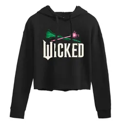 アニメキャラクター レディース トップス Tシャツ クロップド パーカー グラフィック Licensed Character Juniors Wicked For Good Graphicropped Hoodie Black ブラック