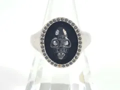 スワロフスキー　SWAROVSKI　Fran　メンズリング　指輪　スカル　クリスタル　サイズ刻印:60/実寸:18号　ブラック×シルバーカラー　送料無料のサムネイル