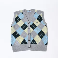 新品未使用 PRADA プラダ 2024 ベストトライアングル ロゴ P29B39 S000 1513 AMA2 サイズ38 ウール グレー 中古 4b013577