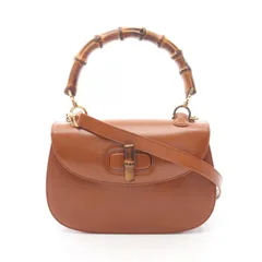 グッチ GUCCI ハンドバッグ バンブー 000 2113 0633 キャメル レザー バンブー 2wayハンドバッグ レディース Used A