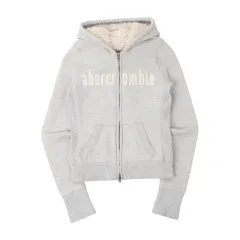 アバクロンビー グレー シェルパ フードジップアップ