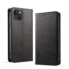 カード収納 アイホン14用カバー スタンド機能 マグネット式 薄型 放熱性 iphone14用手帳型スマホケース 軽量 アイフォン14用ケース手帳型 PUレザー 衝撃吸収 ケース手帳型 用 14 落ち着いた色【ブラック】 iphone KWATUNG