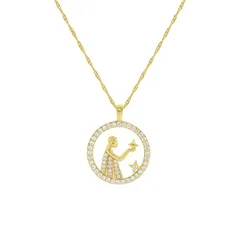 プリムローズ レディース アクセサリー ネックレス・チョーカー・ペンダントトップ レース PRIMROSE 18k Gold Plated Cubic Zirconia Zodiacoin Pendant Necklace Virgo ゴールド