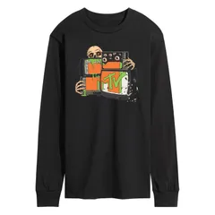 アニメキャラクター メンズ トップス Tシャツ グラフィック Licensed Character Mens MTV Static TV Long Sleeve Graphic Tee Black ブラック