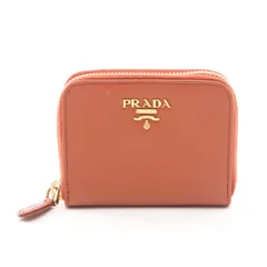 プラダ PRADA コインケース SAFFIANO METAL オレンジ サフィアーノレザー コインケース レディース Used B