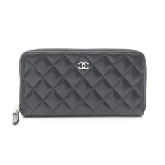 シャネル CHANEL ラウンド長財布 マトラッセ A50097 ブラック レザー カーフ（牛革） マトラッセ ラウンド長財布 レディース Used A