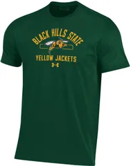 【送料無料】 アンダーアーマー メンズ Tシャツ トップス Under Armour Mens Black Hills State Yellow Jackets Forest Green Performance Cotton TShirt NoColor