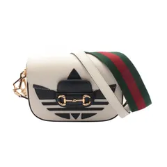 グッチ GUCCI ショルダーバッグ GUCCI × adidas ホースビット 1955 658574 ホワイト/ブラック レザー GUCCI×adidas ホースビット1955 スモール ショルダーバッ レディース