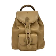 GUCCI(グッチ) リュックサック バンブー ライトブラウン 巾着型 レザー