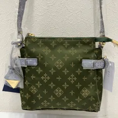 456　良品　russet　ラシット　ショルダーバッグ　 斜めがけ　モノグラム　総柄　グリーン系　 緑　ナイロン　レザー　クリスマス限定　 ホリデーコレクション　タグ付き　 レディース