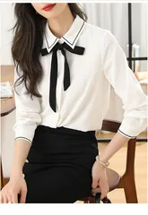 ブラウス 即購入OK レディース リボン トップス シャツ フォーマル 春 秋 長袖 ボウタイ オフィスカジュアル 仕事 通勤 入園入学 卒園式 卒業式 上品 OL 春秋