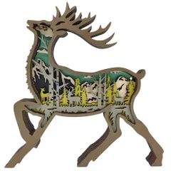 JUSTVEL 置物 オブジェ 木製 インテリア 北欧 【木の温もり】 雑貨 動物 おもしろグッズ 可愛い おしゃれ 韓国風 ディスプレイ 小物 玄関 ギフト プレゼント (トナカイ) [トナカイ]