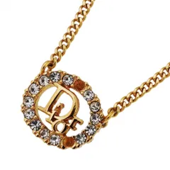 クリスチャン・ディオール(Christian Dior) クリスチャンディオール ネックレス ディオール オーバル GPメッキ ラインストーン ゴールドレディース