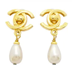 シャネル(Chanel) シャネル イヤリング  ココマーク ターンロック GPメッキ フェイクパール ゴールドレディース