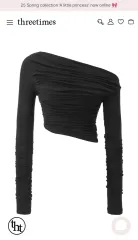 @在庫整理@ スリータイムズ ドレープ トップス ブラック