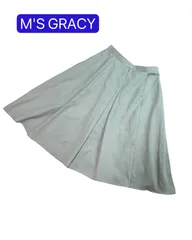 M'S GRACY エムズグレイシー 膝丈フレアスカート ライトブルー 40 L相当