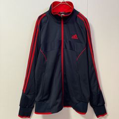 adidas ジャージ 上下セットアップ ブラック×レッド XOサイズ - メルカリ