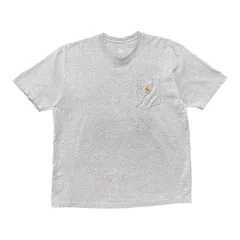 USA 古着 Carhartt カーハート Tシャツ ポケT ロゴ グレー クルーネック メンズXL BA3977