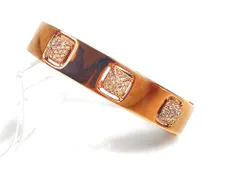 スワロフスキー　SWAROVSKI　クリスタル　バングル　ブレスレット　幅：約1.1cm　ピンクゴールドカラー　送料無料