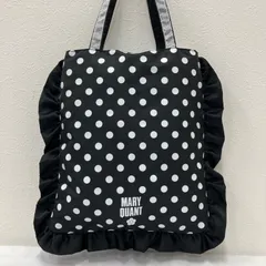 485　MARY QUANT　マリークワント　マリクワ　DISNEY　ディズニー　コラボ　100周年　ミニーマウス　ミニーちゃん　エコバッグ　トートバッグ　ハンドバッグ　ブラック　黒　ドット　水玉　フリル