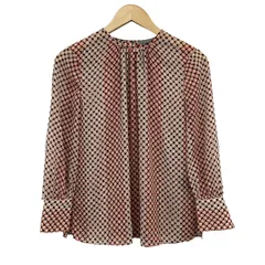 theory luxe(セオリーリュクス) 長袖シャツブラウス サイズ32 XS レディース - 白×オレンジ×マルチ プルオーバー/シアー