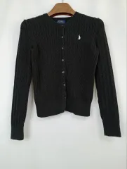 A級/L)ポロ ラルフローレン コットン ケーブル編み カーディガン キッズ_Haruヴィンテージ7024