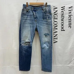 ヴィヴィアンウエストウッド ANGLOMANIA アングロマニア ディストレスト クラッシュ ダメージ リペア ジーンズ デニムパンツ メンズ 27インチ ISItems【USED】【古着】【中古】50154859
