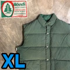 希少70sヴィンテージUSA製 肉厚ダウンベスト 緑 M 刺繍ロゴ - メルカリ