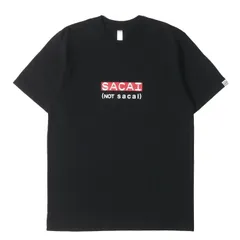 【美品】Sacai サカイ Tシャツ サイズ:1 / fragment design BOXロゴ クルーネック Tシャツ / ブラック 黒 / トップス カットソー 半袖 / コラボ【メンズ】【中古】