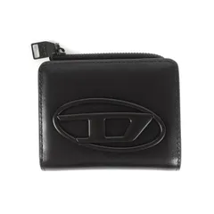 【美品】DIESEL ディーゼル カードケース / コインポケット付き レザー カードケース (HOLI-D CARD HOLDER ZIP L X10124 PR818) / ブラック 黒 / ブランド ファッション 小物 【メンズ】【中古】