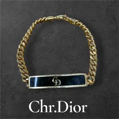 Dior ディオール CD ロゴ プレート ゴールド ブレスレット バングル　ヴィンテージ　vintage Christian Dior