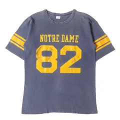 【雰囲気抜群 ビッグサイズ】Champion vintage Tシャツ サイズ:XL / 70s バータグ カレッジ フットボール Tシャツ (ノートルダム大学) / ネイビー / トップス カットソー 半袖 / 70年代 古着【中古】