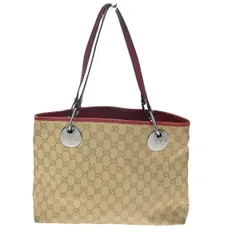 GUCCI グッチ ショルダー トートバッグ GGキャンバス レッド ベージュ レザー 63KC005