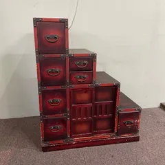 ♭ 階段箪笥 インテリア 昭和レトロ 当時物 和箪笥 民芸調家具 アンティーク