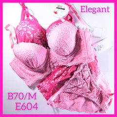 E604   B70 ブラショーツセット2組　Elegante エレガント　エレガンテ　トリコットショーツ　レース　Mサイズ