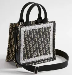 正規品 ディオール ブックトートバッグ オブリーク 刺繍 レース スモール ストラップ
