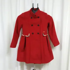 DAKS ウール ロングコート キッズ 140 レッド