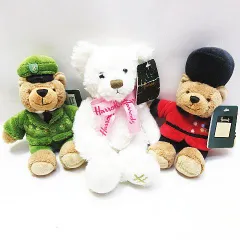 タグ付き/保管品 Harrods ハロッズ テディーベア ３体セット 兵隊・ドアマン・ホワイトベア ぬいぐるみ E667Z