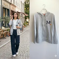 美品✨ ディズニー Disney パーカー ジップアップ フーディー スウェット ミッキーマウス ライトグレー 長袖 ワンポイント ロゴ キャラクター 羽織り 大人カジュアル ハニーズ