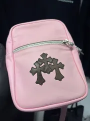 CROME HEARTS クロムハーツ TAKAMINI 3 CEMETERY CROSS PATCH LEATHER SHOULDER BAG タカミニ ショルダーバッグ ラムスキン シルバー 新品 ピンク PINKのサムネイル